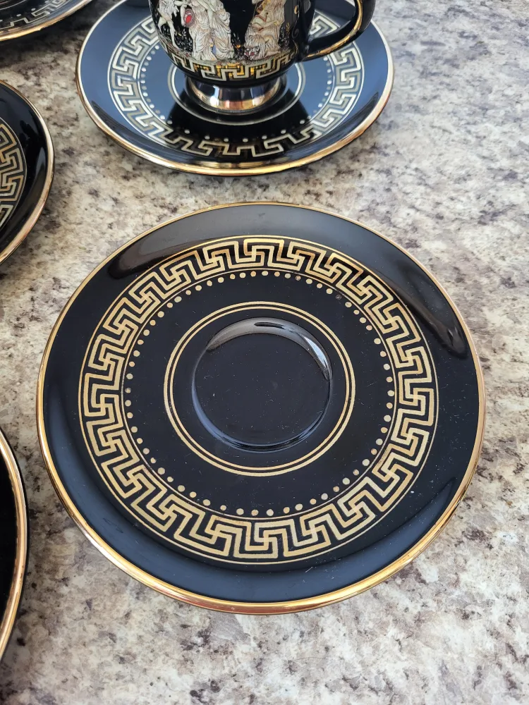 10pc tea set handmade in Greece in 24k gold image indicator(4)