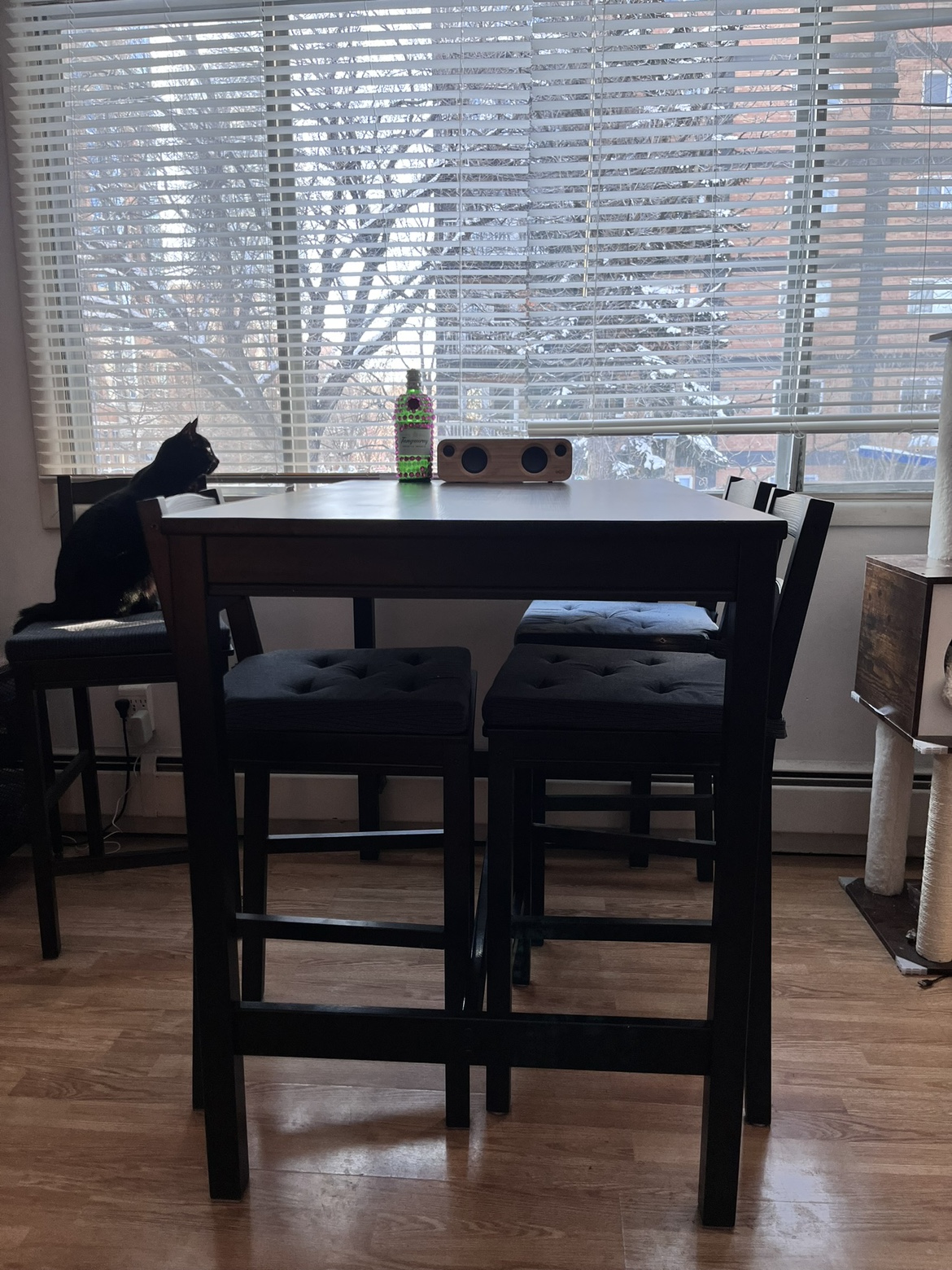 Black Kitchen Table and Stools Set - photo 4