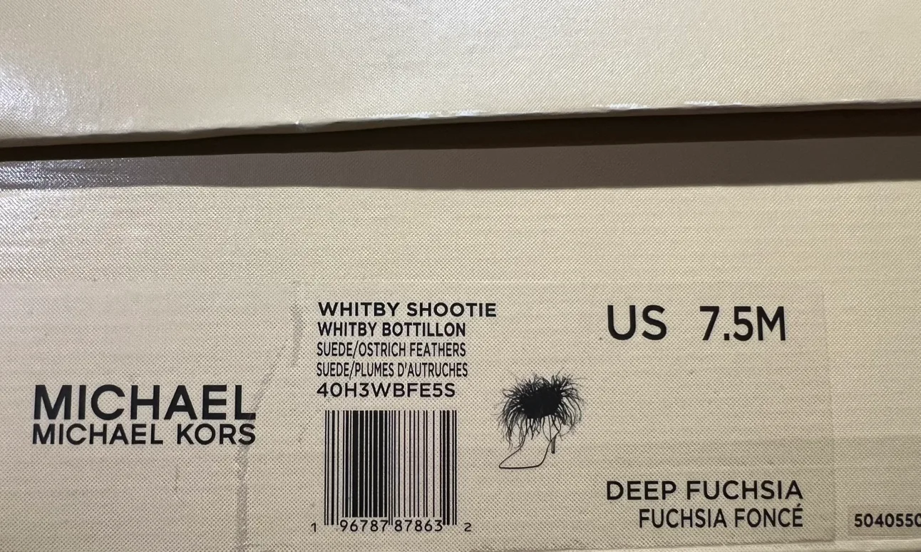 NEW Michael Kors Whitby Feather TrimSuede AnkleBoot 7.5 image indicator(4)