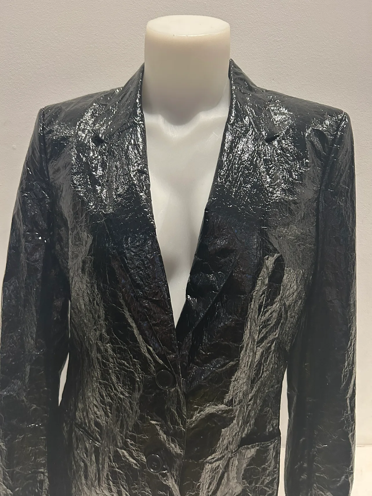 Helmut lang shiny black blazer image indicator(4)