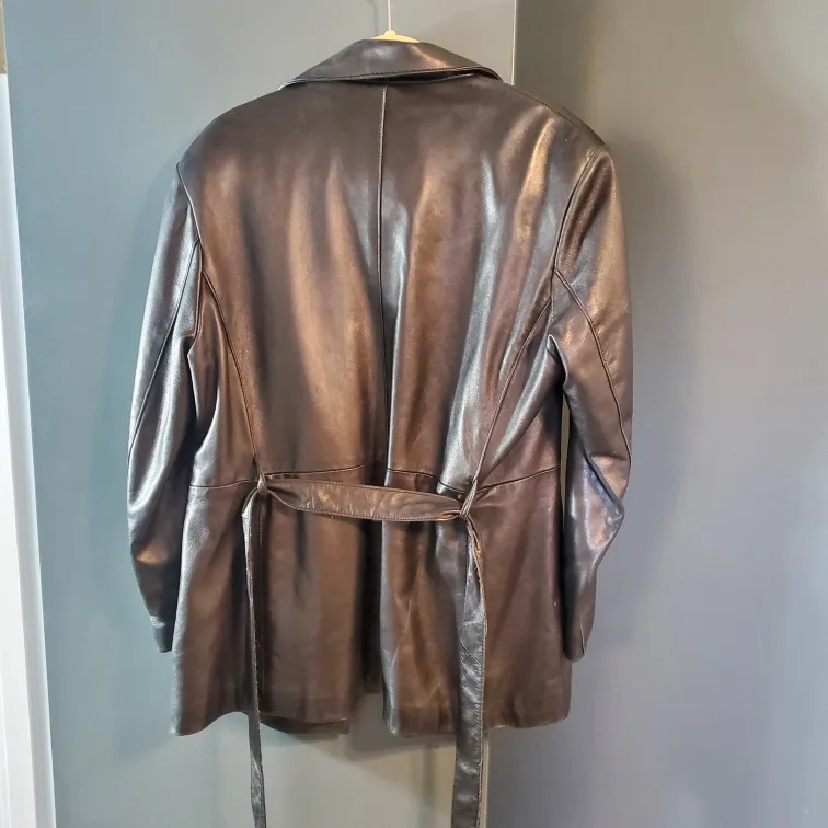 Leather Jacket with Belt XL cuir leather image indicator(5)