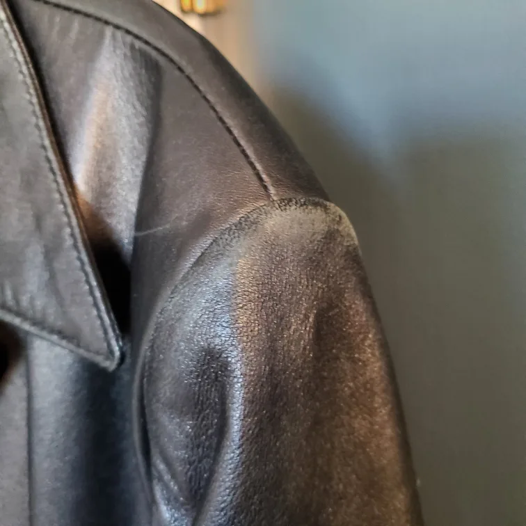 Leather Jacket with Belt XL cuir leather image indicator(9)