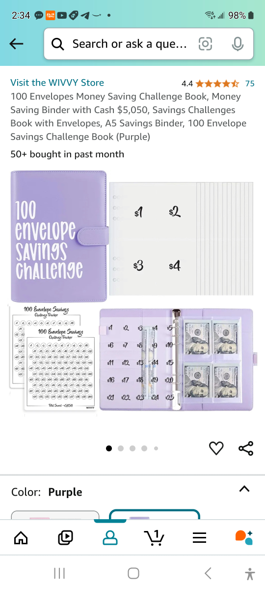 Brand new 100 envelopes money saving challenge book.