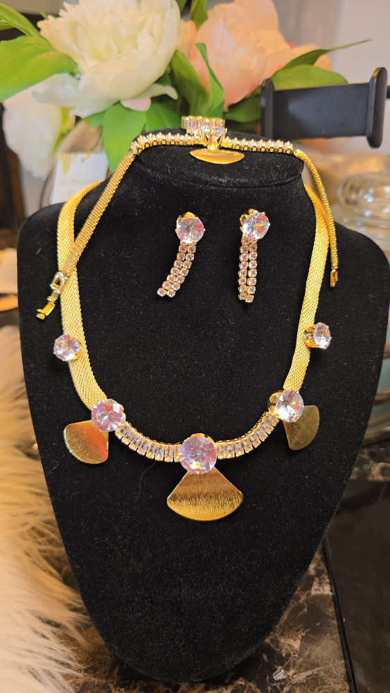 Gold Tone Crystal Jewellery Set - photo 3