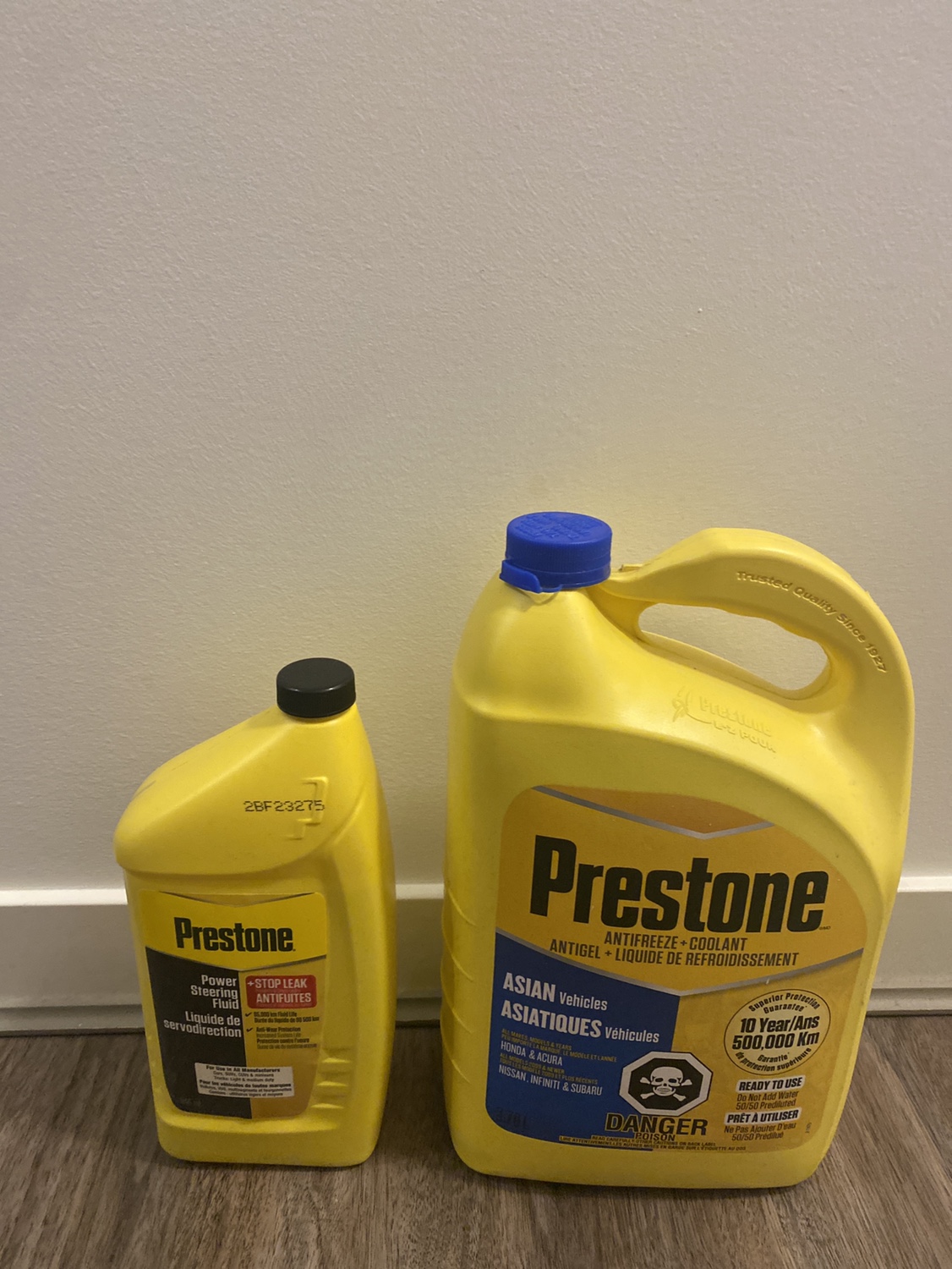 Antifreeze Coolant & Power steering Fluid