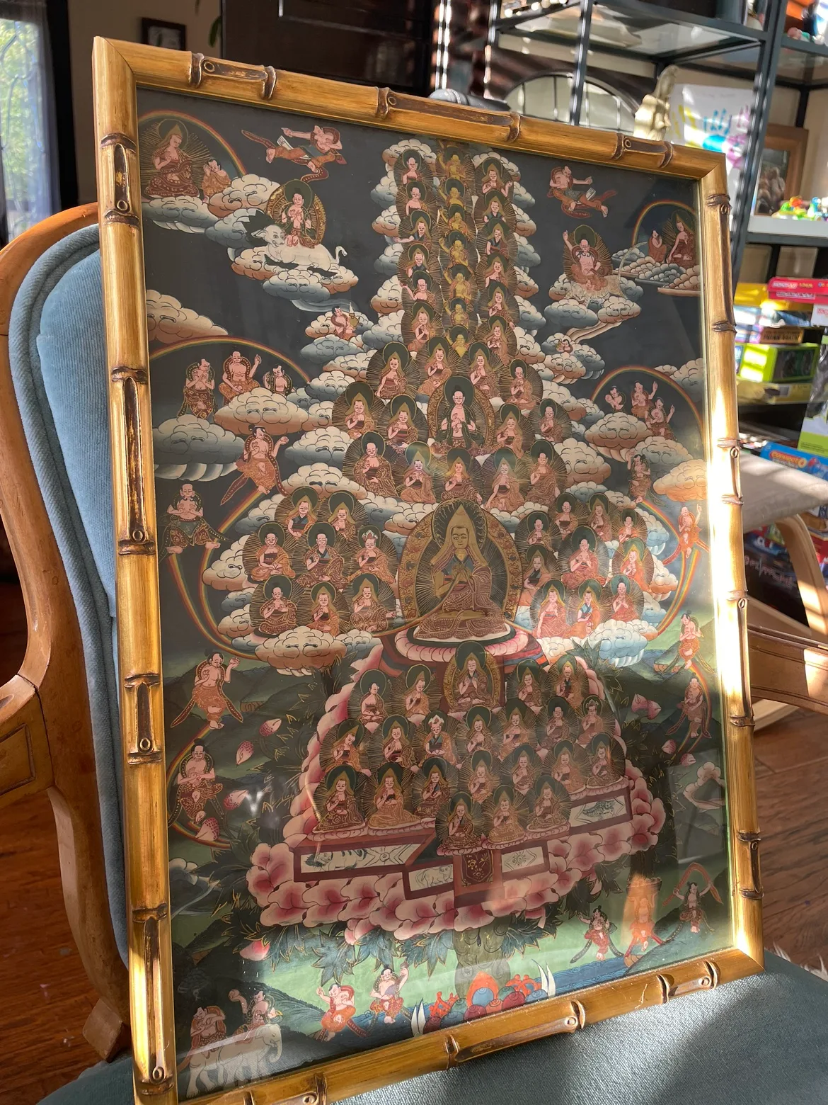Framed mandala thangka original painting from India 70s image indicator(2)