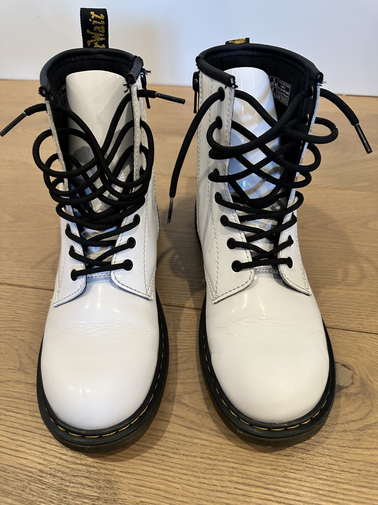 Dr. Martens White Patent Leather Boots Air Wair