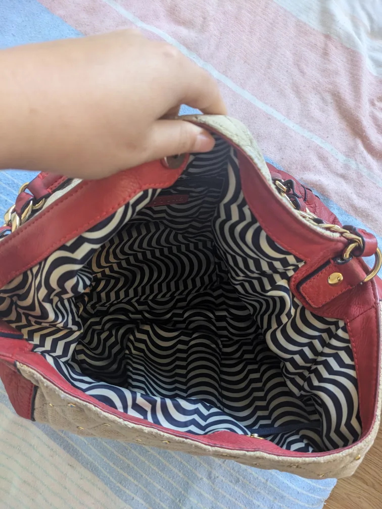 Red and Beige Quilted Juicy Couture Bag image indicator(8)