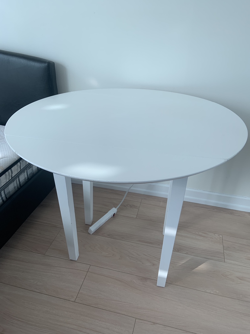 White Fold Down Table & 2 Chairs