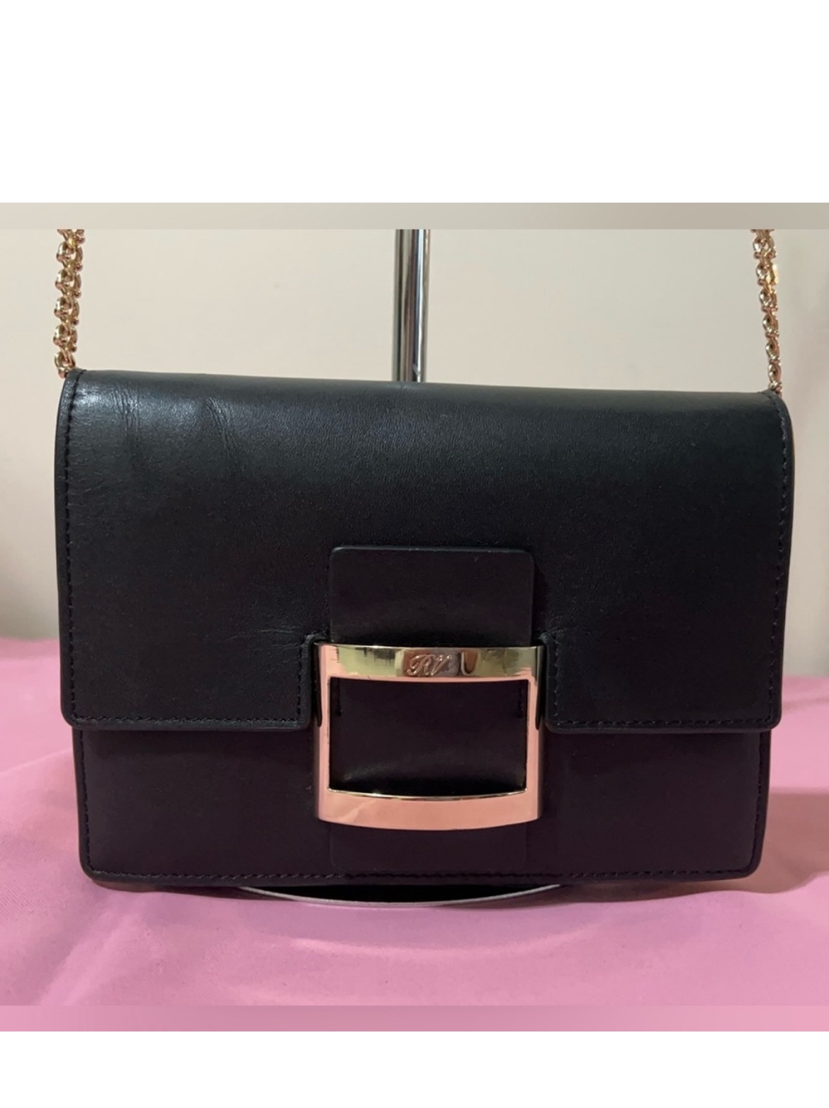 Roger Vivier Viv Icon Black Chain Bag