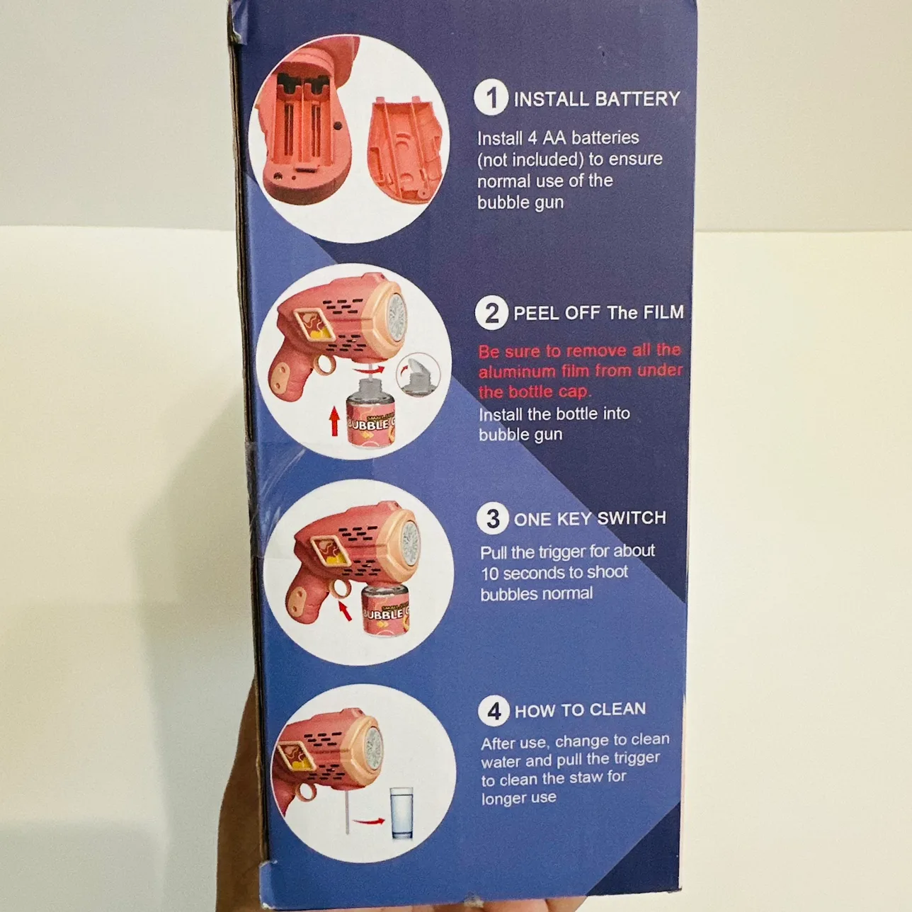 2 Pack Lighting Bubble guns for colorful bubbles image indicator(4)