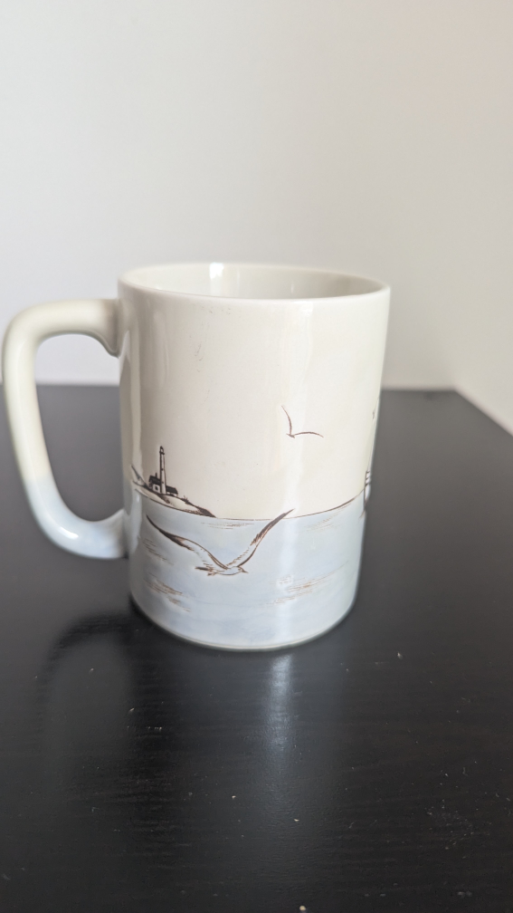 Vintage Otagiri Embossed Coastal Scene Coffee Mug - photo 3