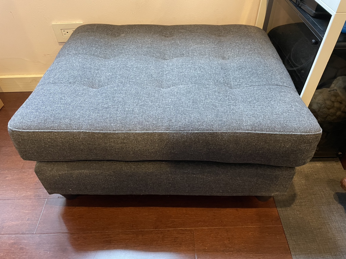 Ottoman grey fabric 24x29