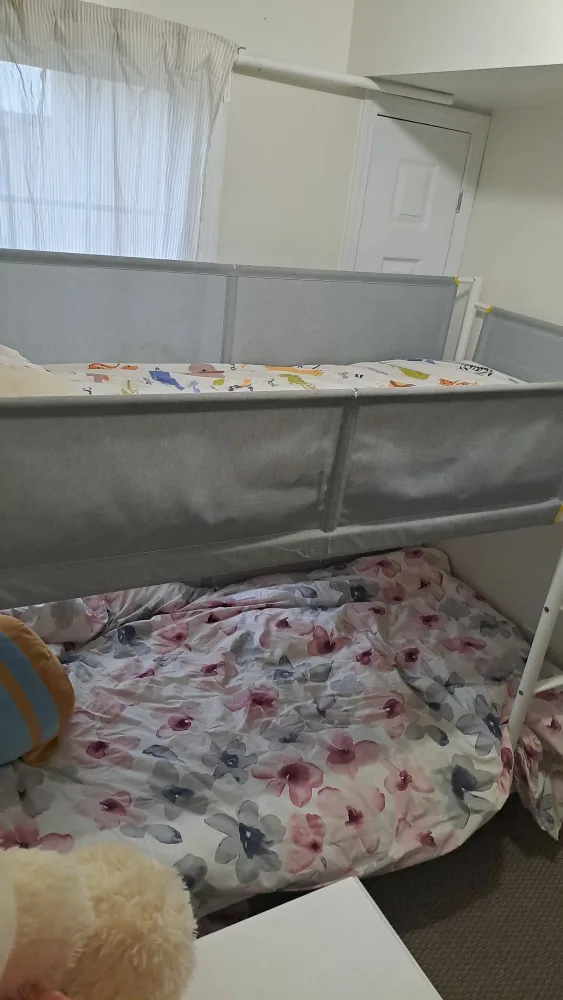 White Bunk Bed with Guard Rails image indicator(2)