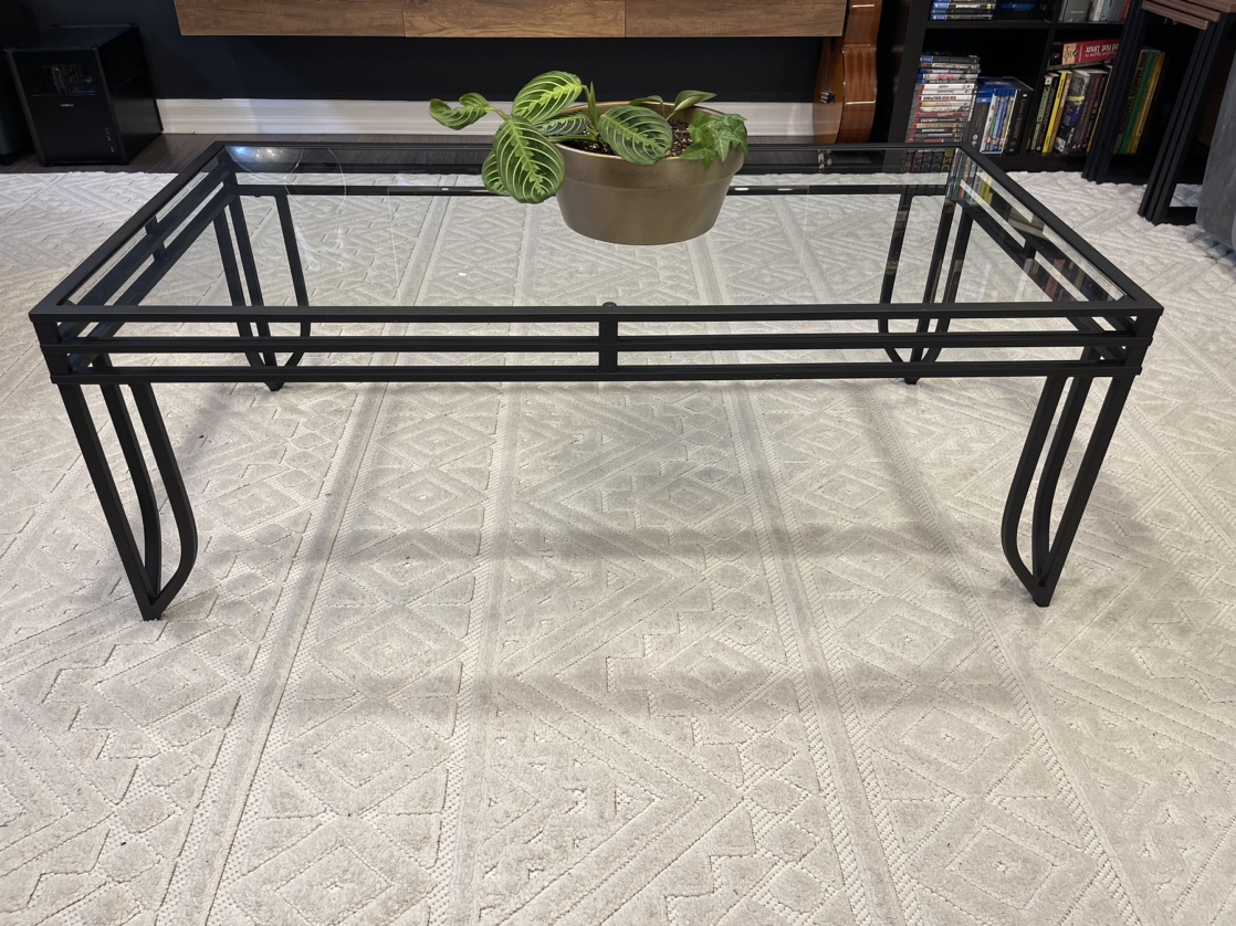 Glass and Metal Coffee Table 46” by 24” - photo 2