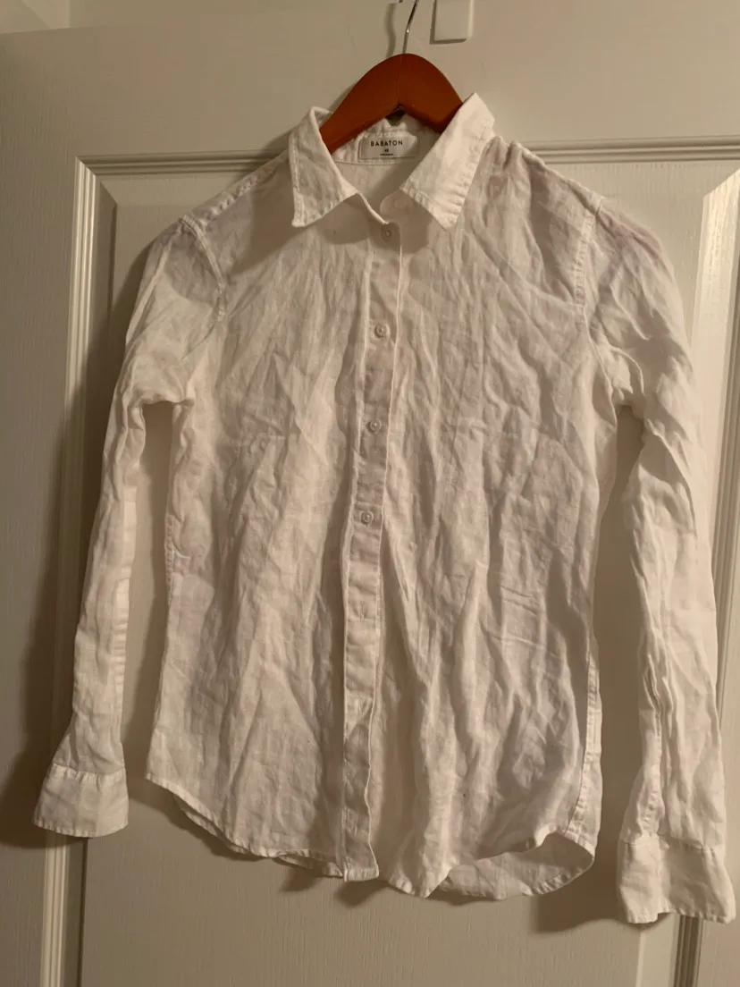 Babaton White Linen Shirt