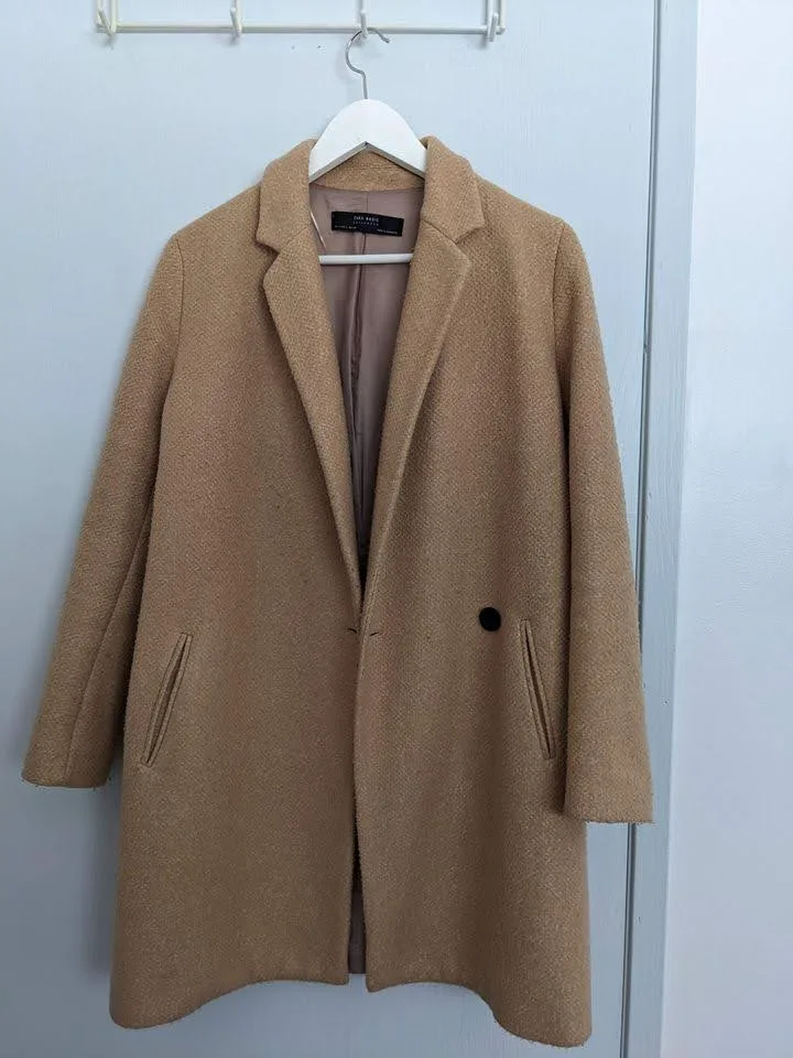 Zara Basic Camel Coat thumbnail