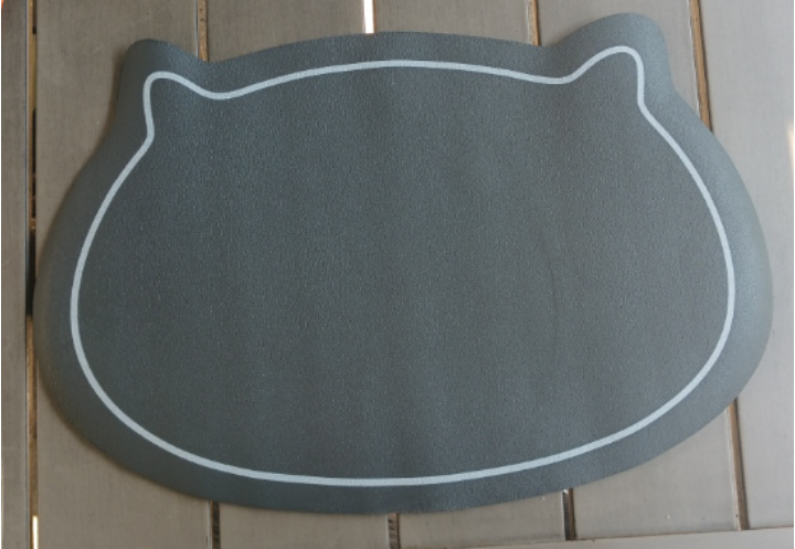 Cat Shape, Pet Feeding Food Bowl Mat, Non-Slip, Quick Dry
