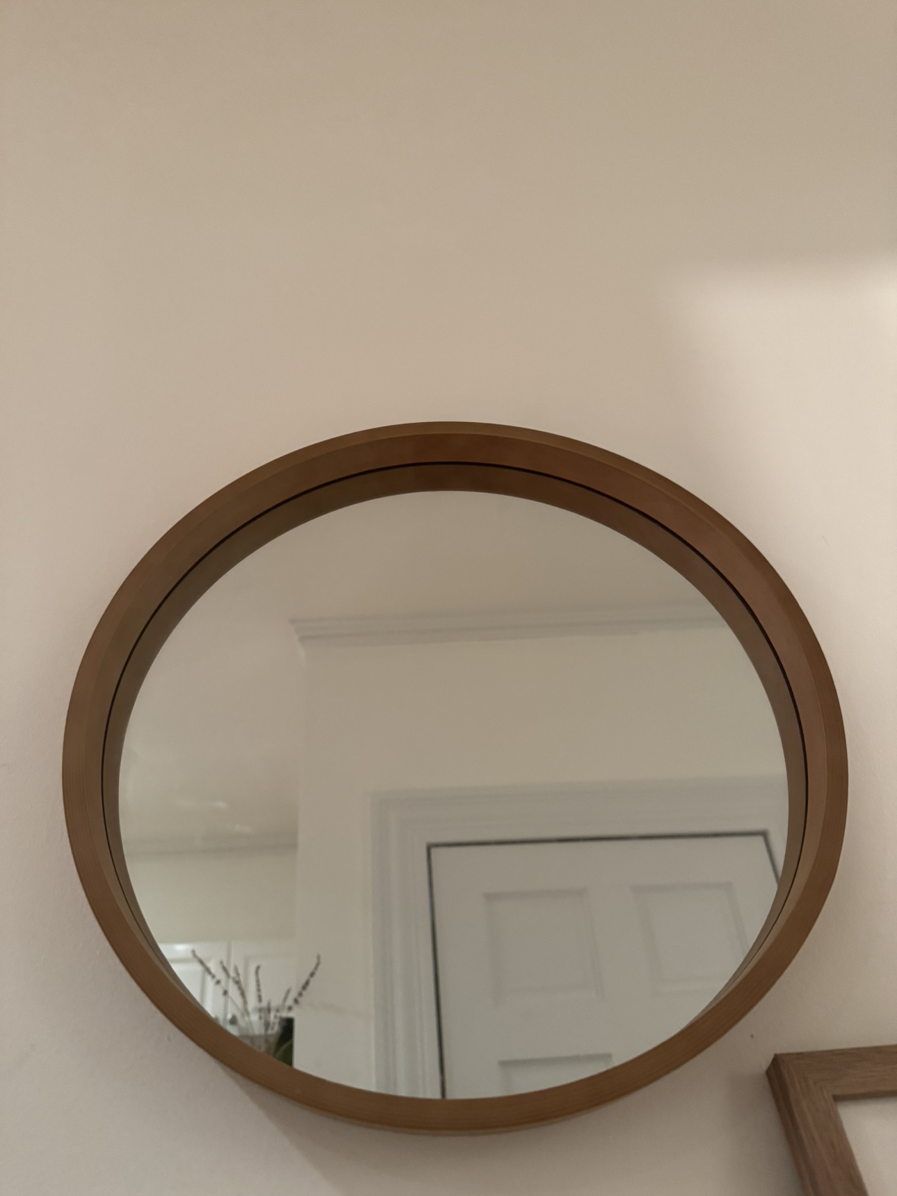 Round Wooden Mirror