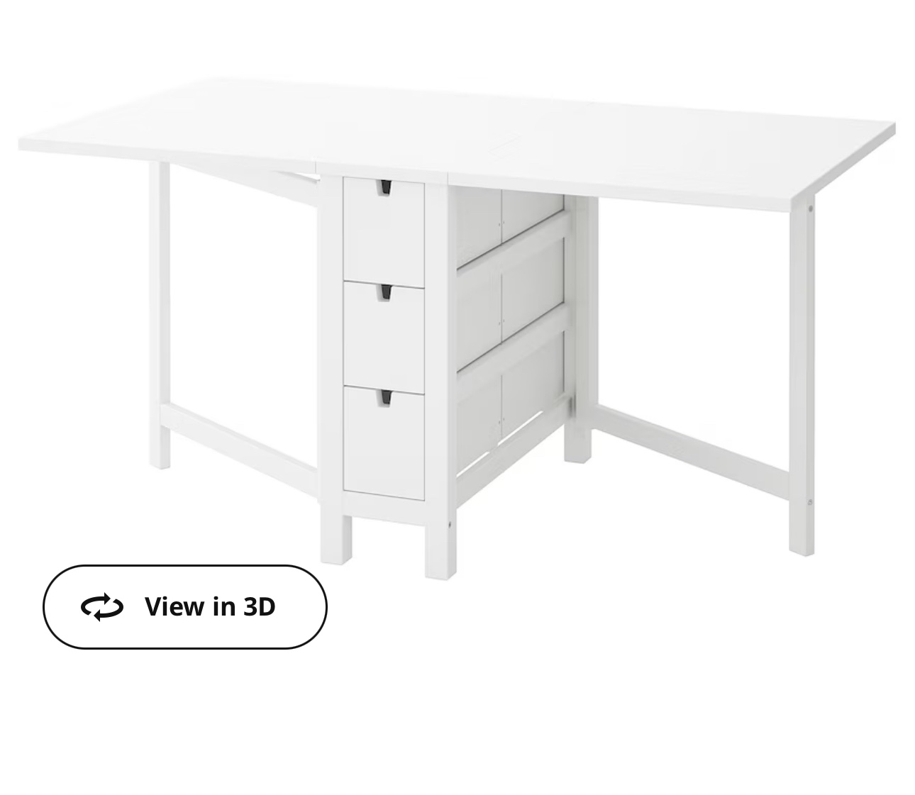 IKEA NORDVIKEN White Foldable Table - photo 3