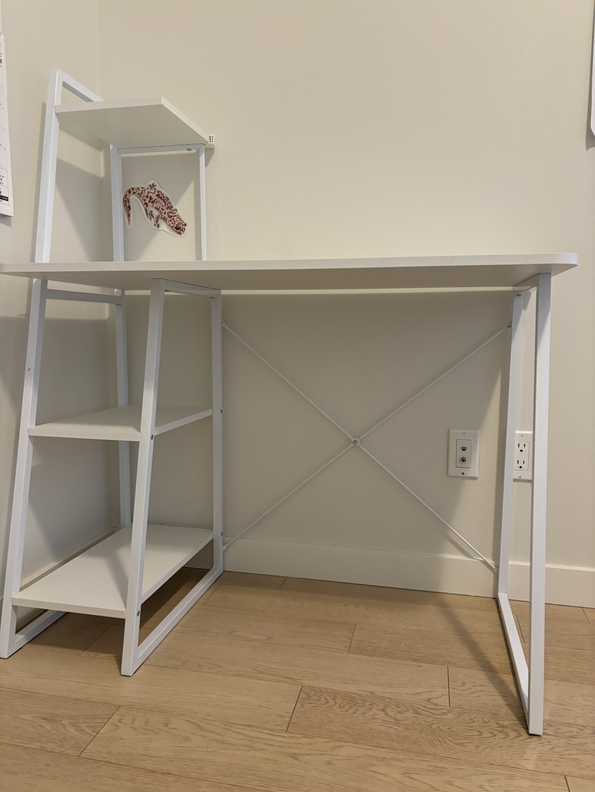 White Desk with Shelf - photo 3