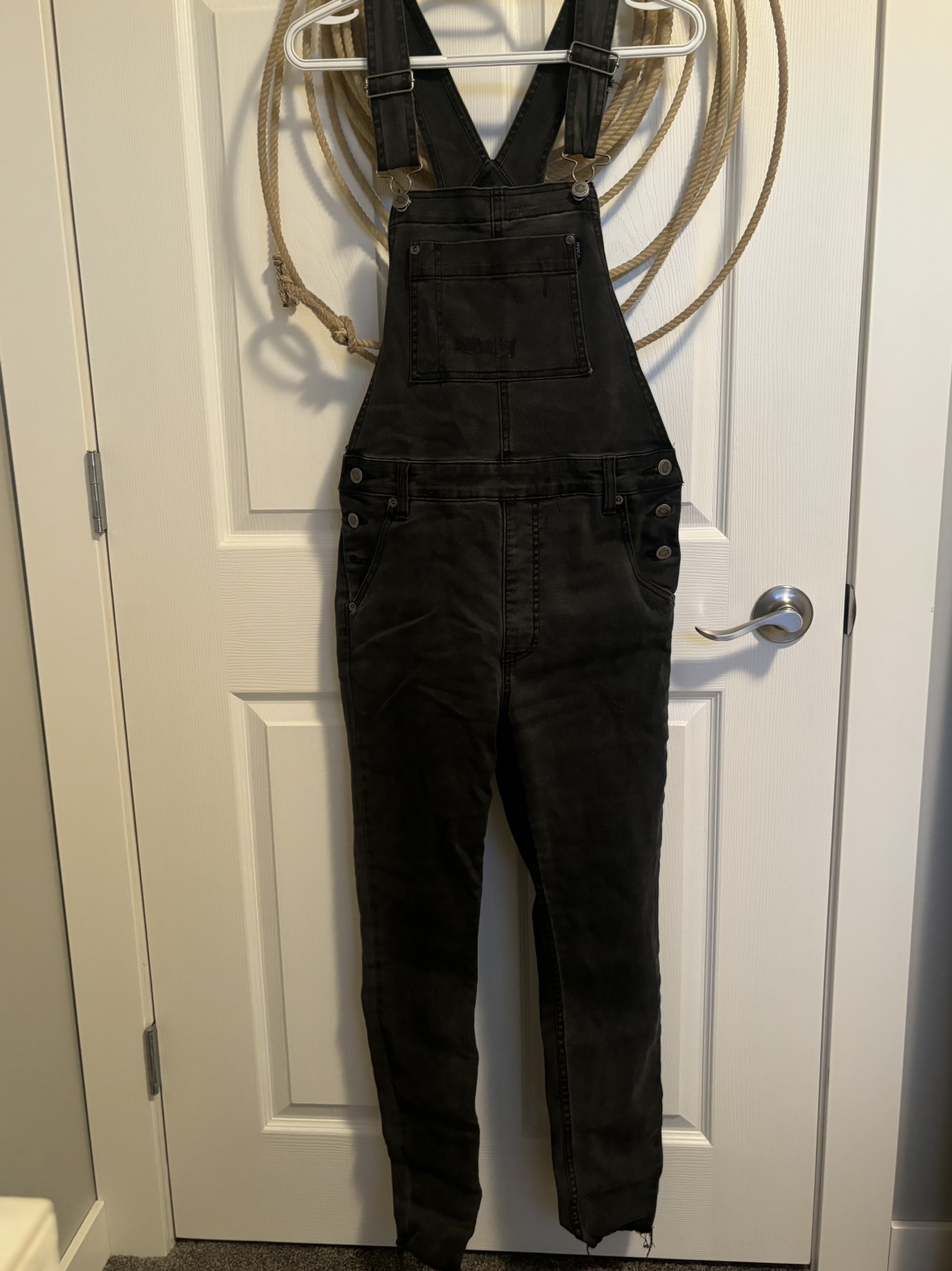 RVCA Black Denim Overalls