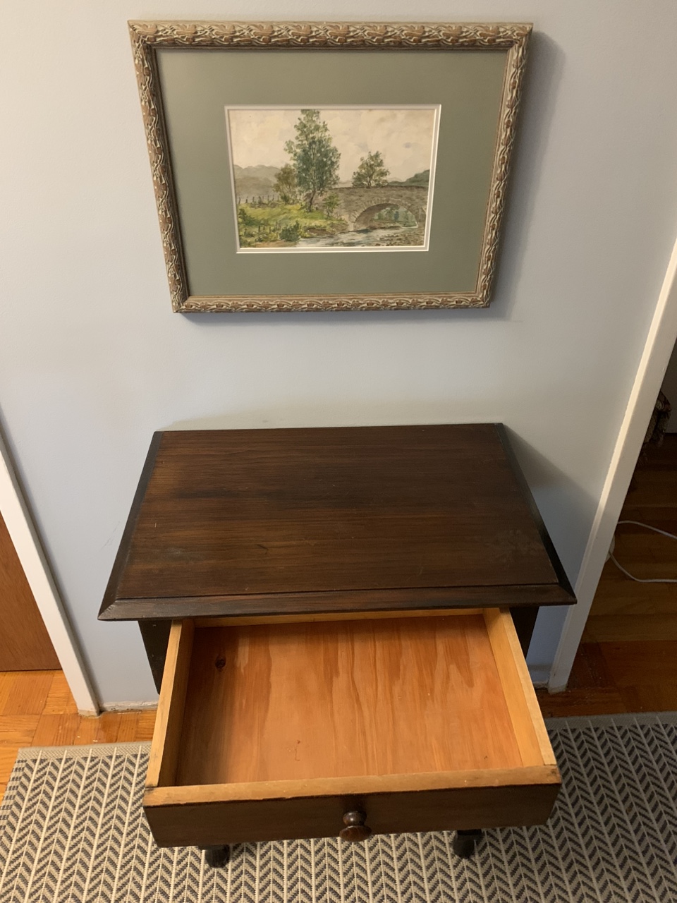Small Wooden Table with Drawer - photo 2
