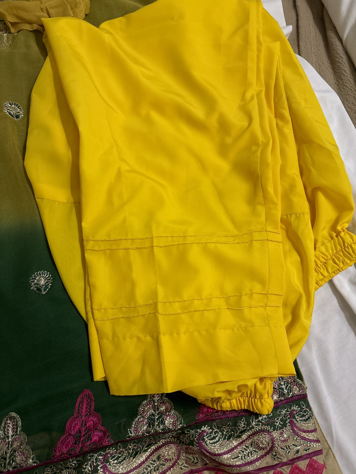 Green and Yellow,pink palazzo Kameez - photo 2