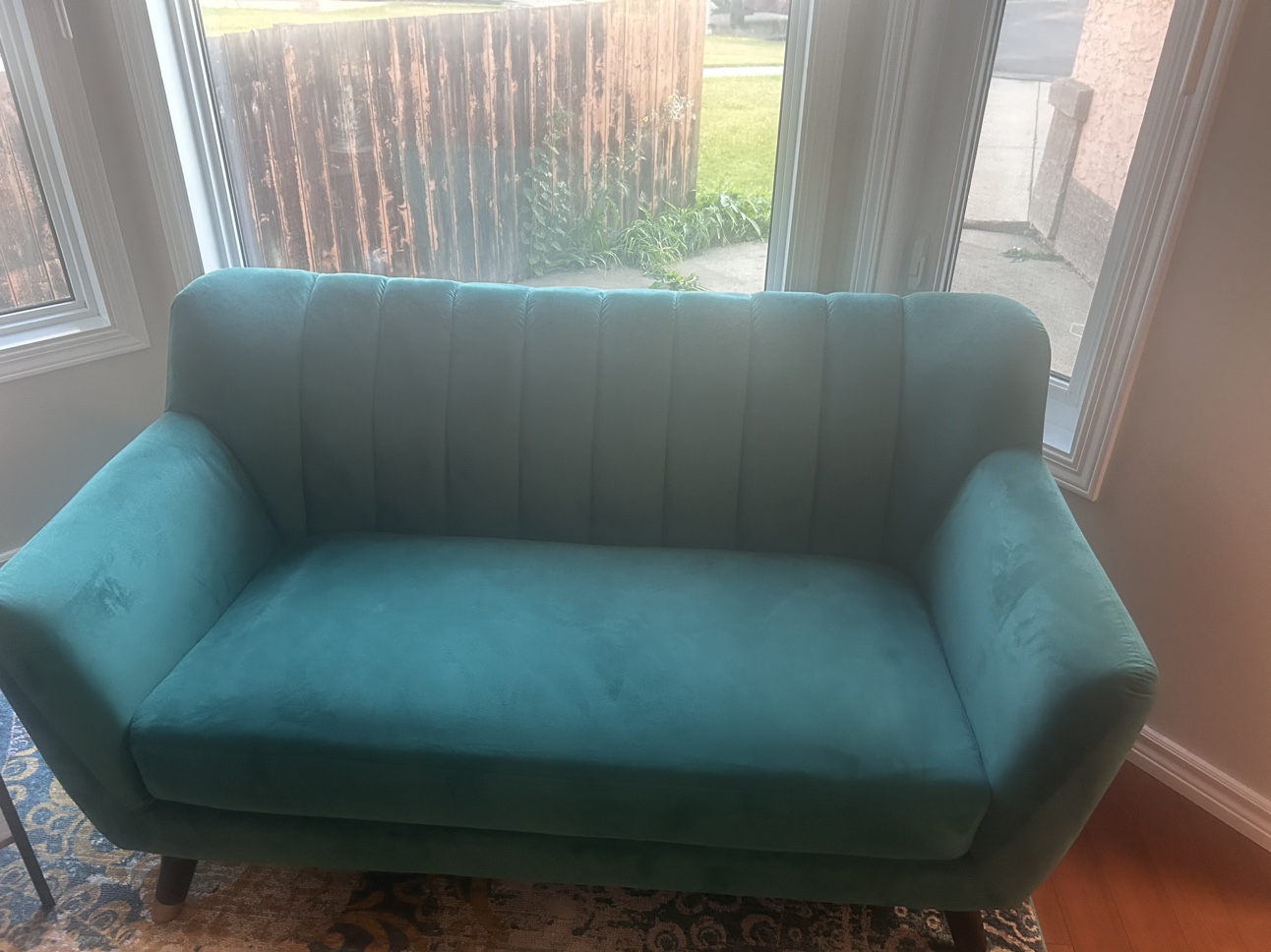 Teal Velvet Sofa