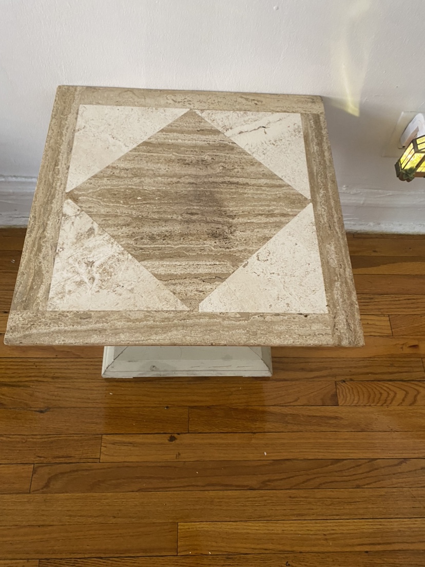 Stone Top End Table