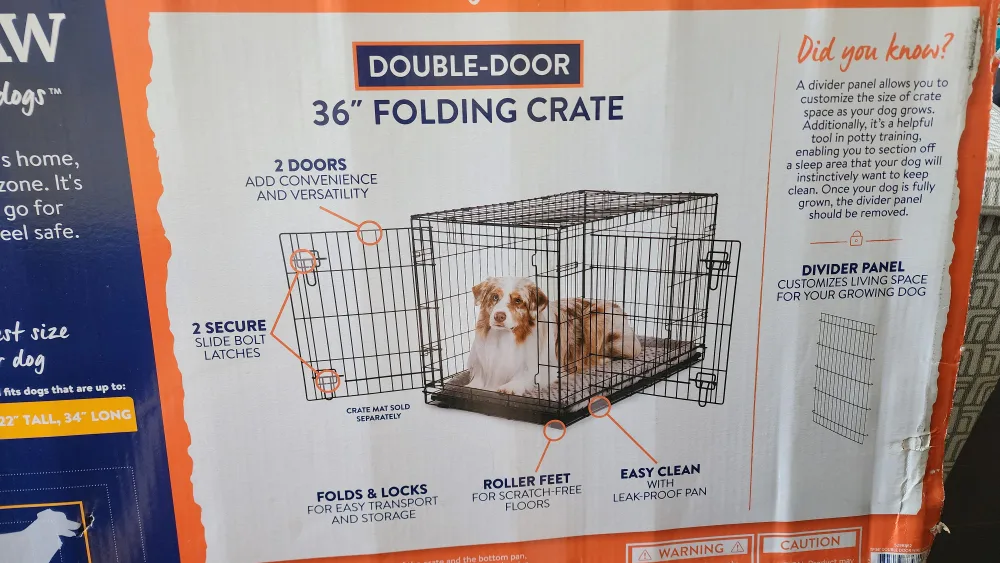 Double Door Folding Dog Crate 36" (M/L) image indicator(6)
