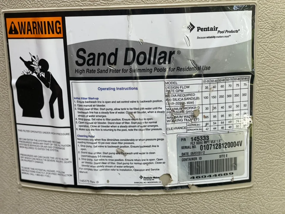 Pentair Sand Dollar Pool Filter Tank image indicator(2)