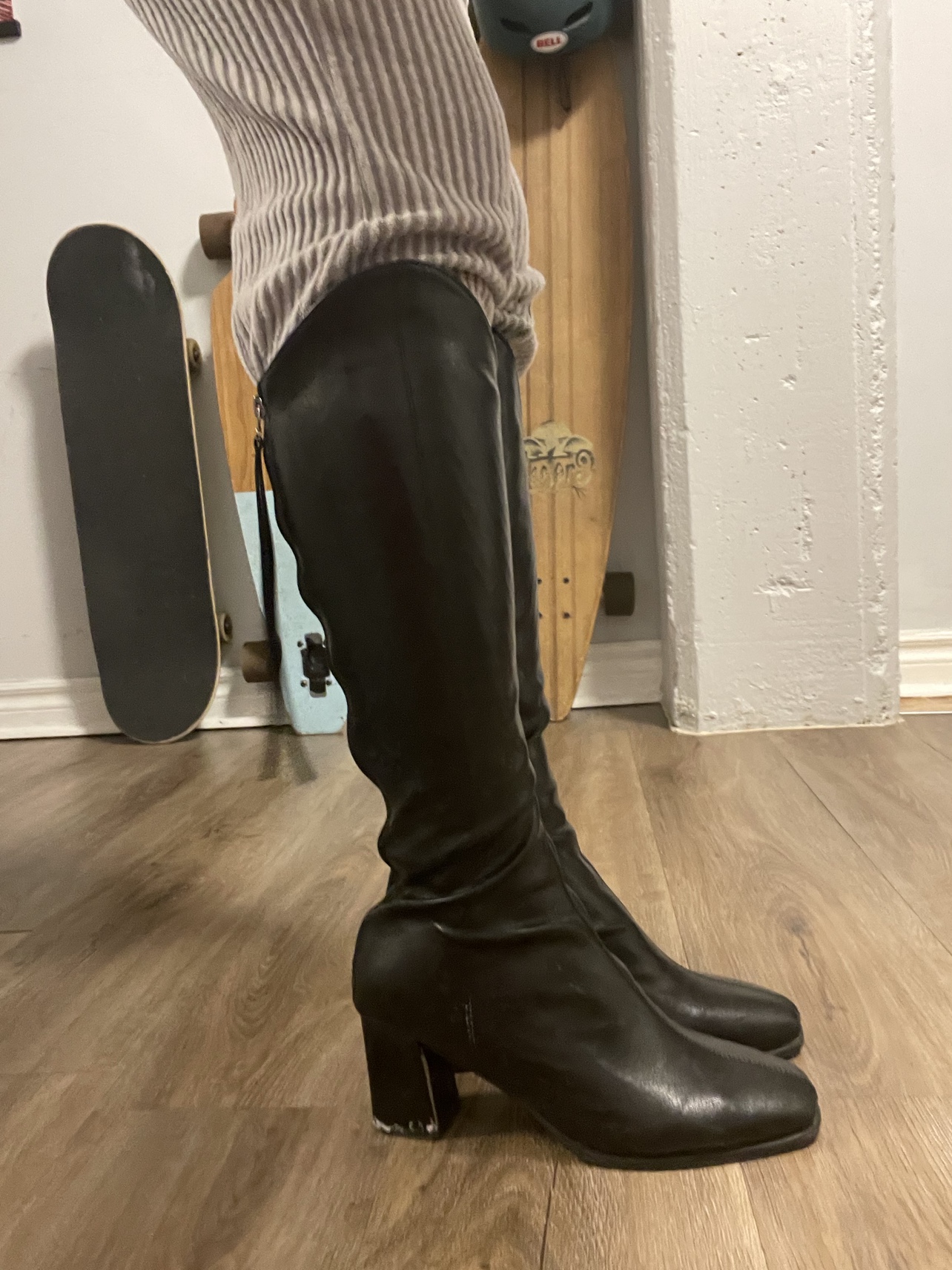 Black chunky Knee-High Boots - photo 3