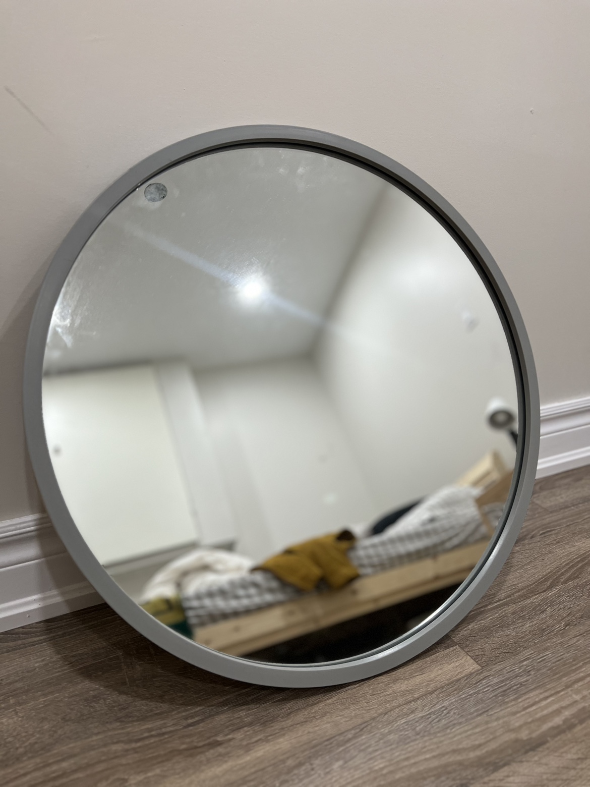Round Mirror with Grey Frame - photo 2