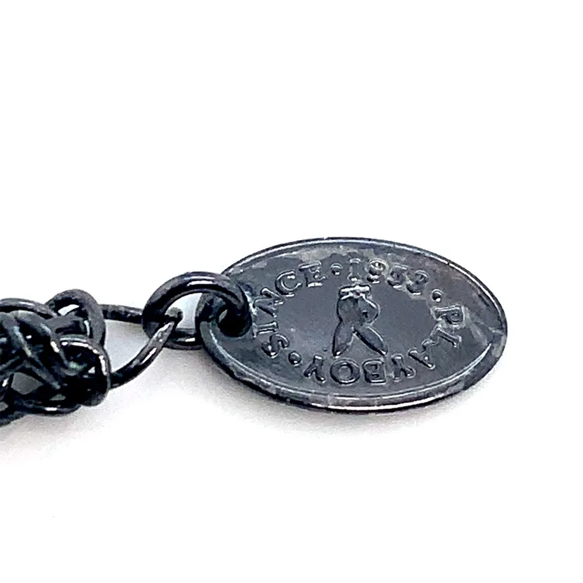 Large Playboy bunny hematite necklace 18” image indicator(7)