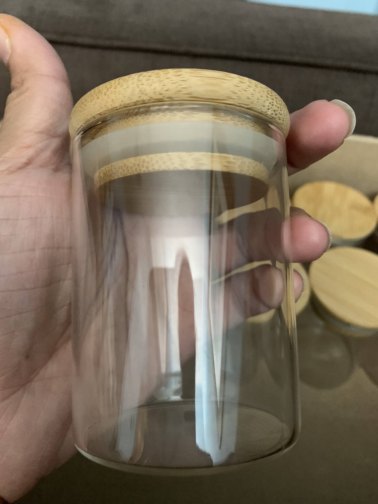 Glass Jars with Bamboo Lids - 10 piece - photo 2
