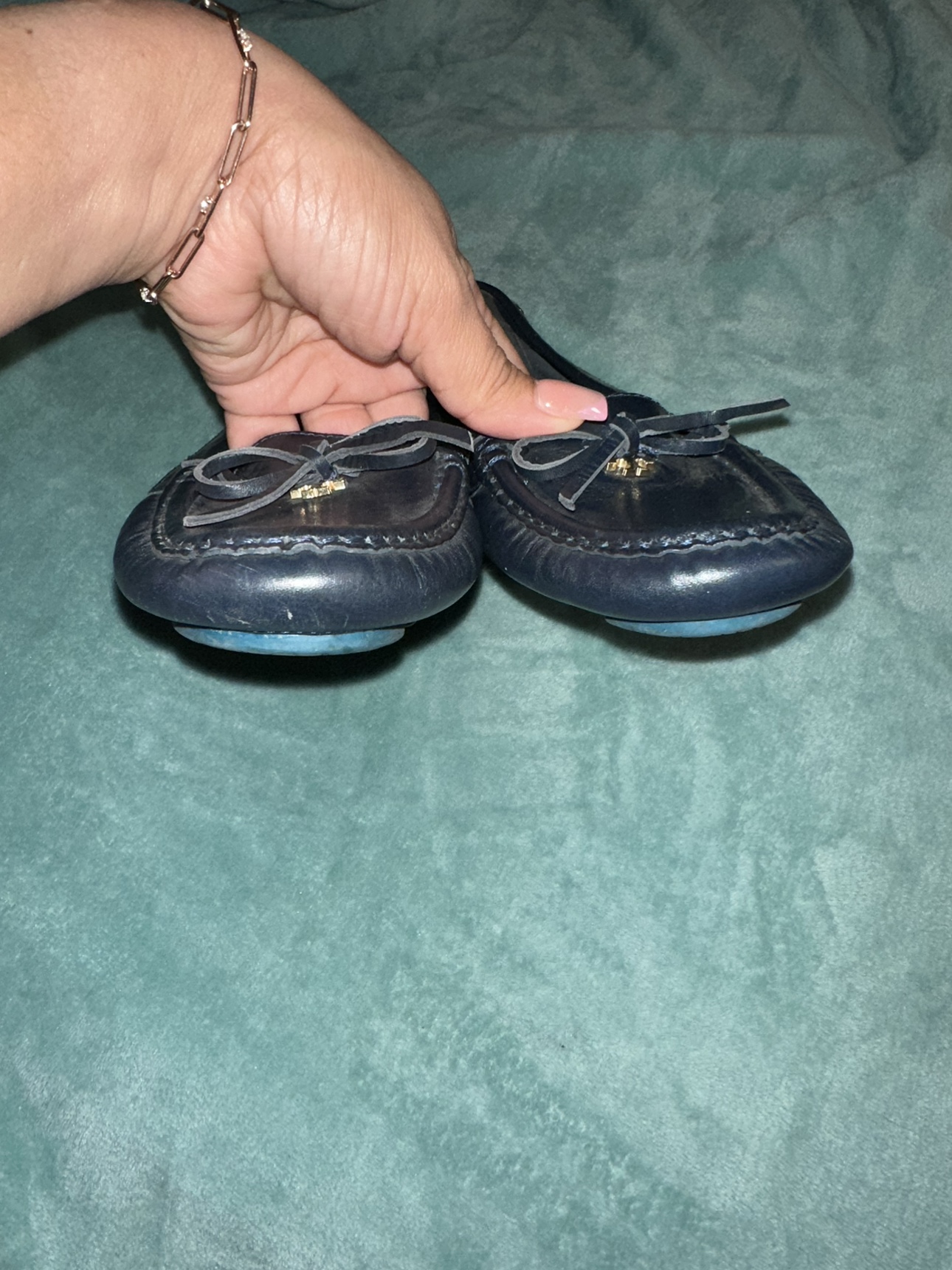 Tory Burch Navy Leather Loafers - photo 2