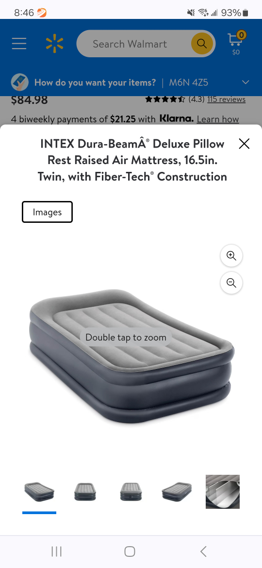 INTEX Twin Size Deluxe Pillow Air Mattress