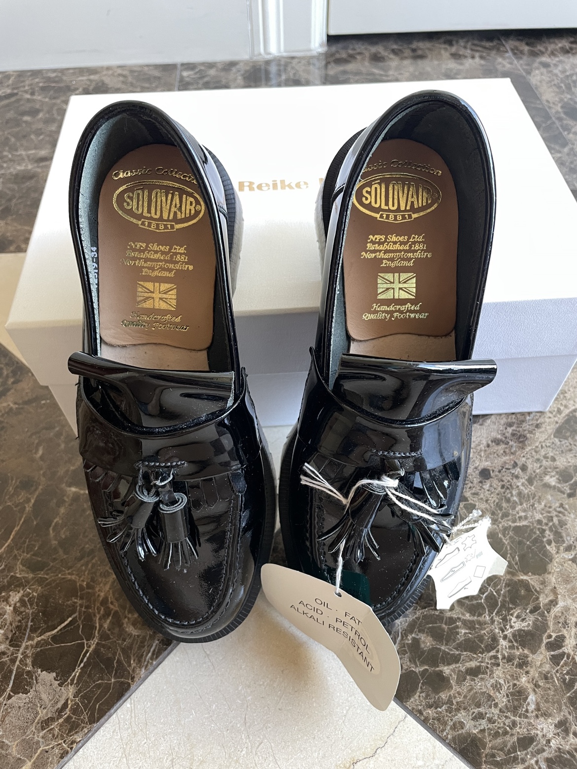 Solovair Black Patent Leather Tassel Loafers - photo 3