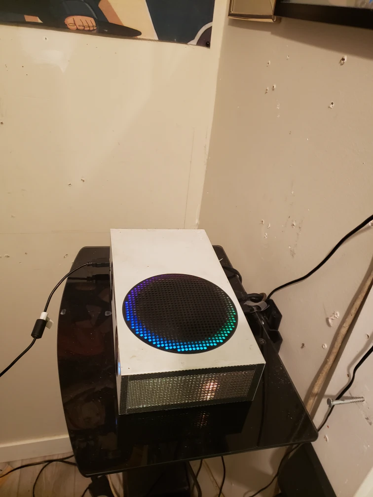 xbox series s console with rgb lighting and pro controller
