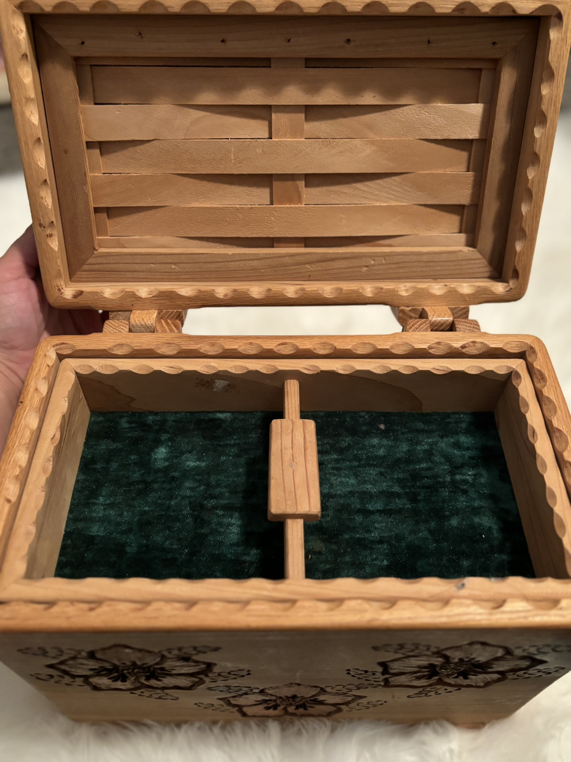 Hand Carved Wooden Box - photo 4