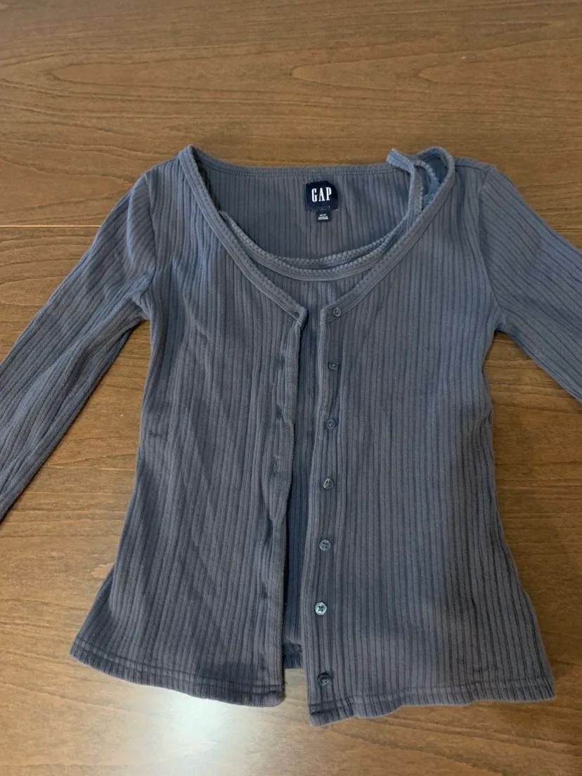 Gap Ribbed Cardigan and Tank Top Set XS image indicator(2)