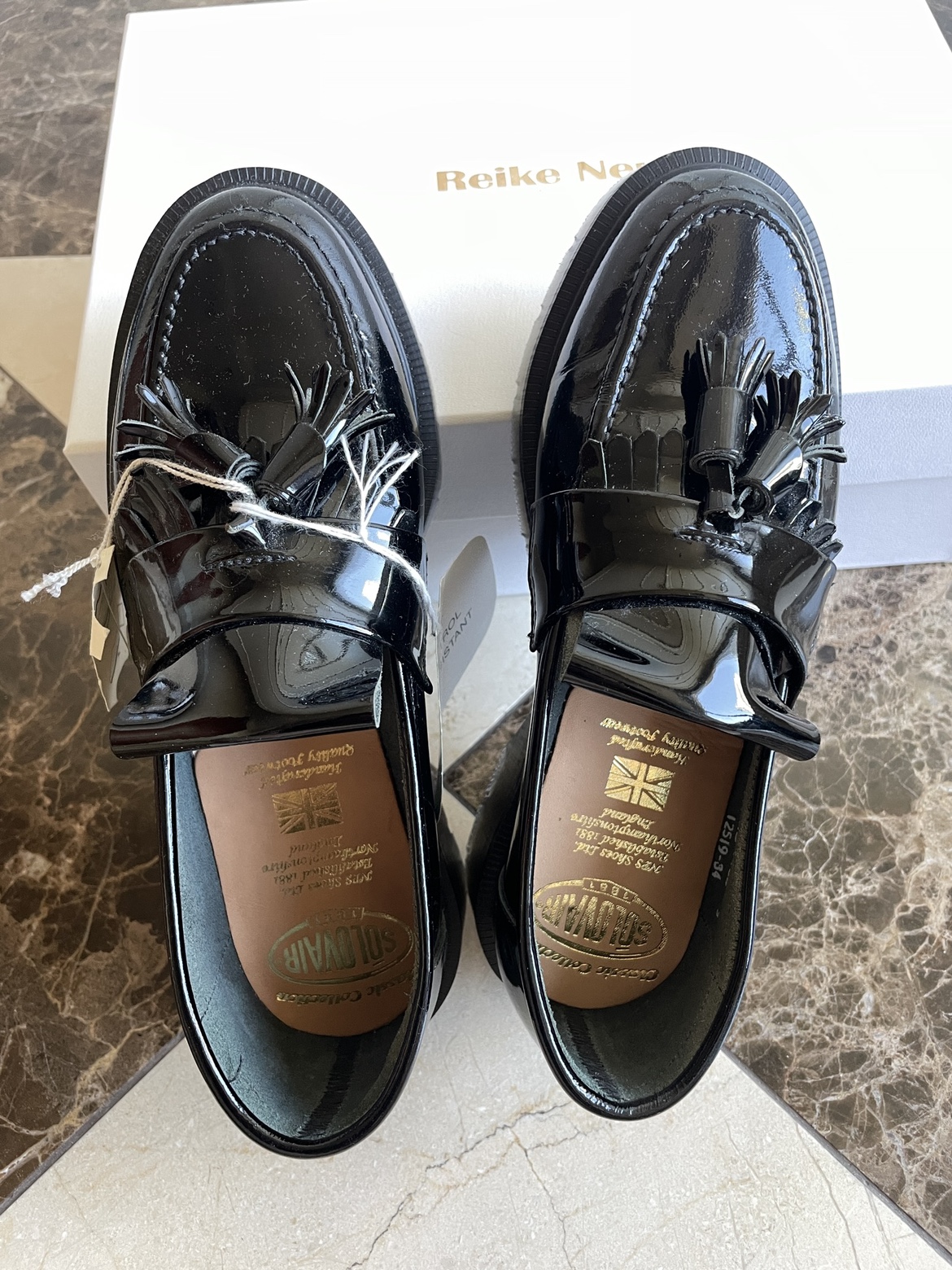 Solovair Black Patent Leather Tassel Loafers - photo 2
