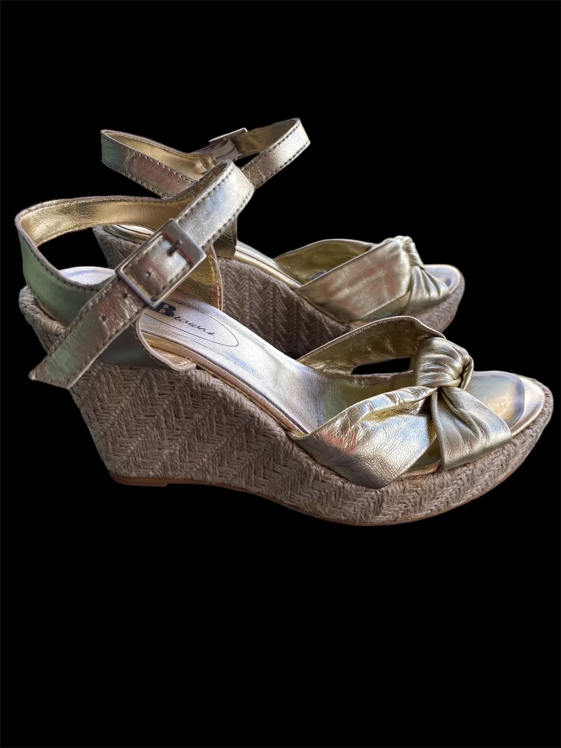 Gold Espadrille Wedges by Browns image indicator(6)