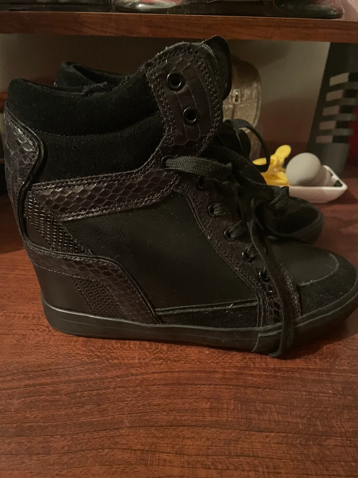 Black High Top Wedge Sneakers image indicator(2)