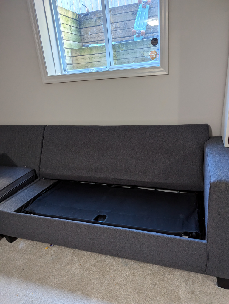 Sectional  with Easy Fold Out Bed with Mattress