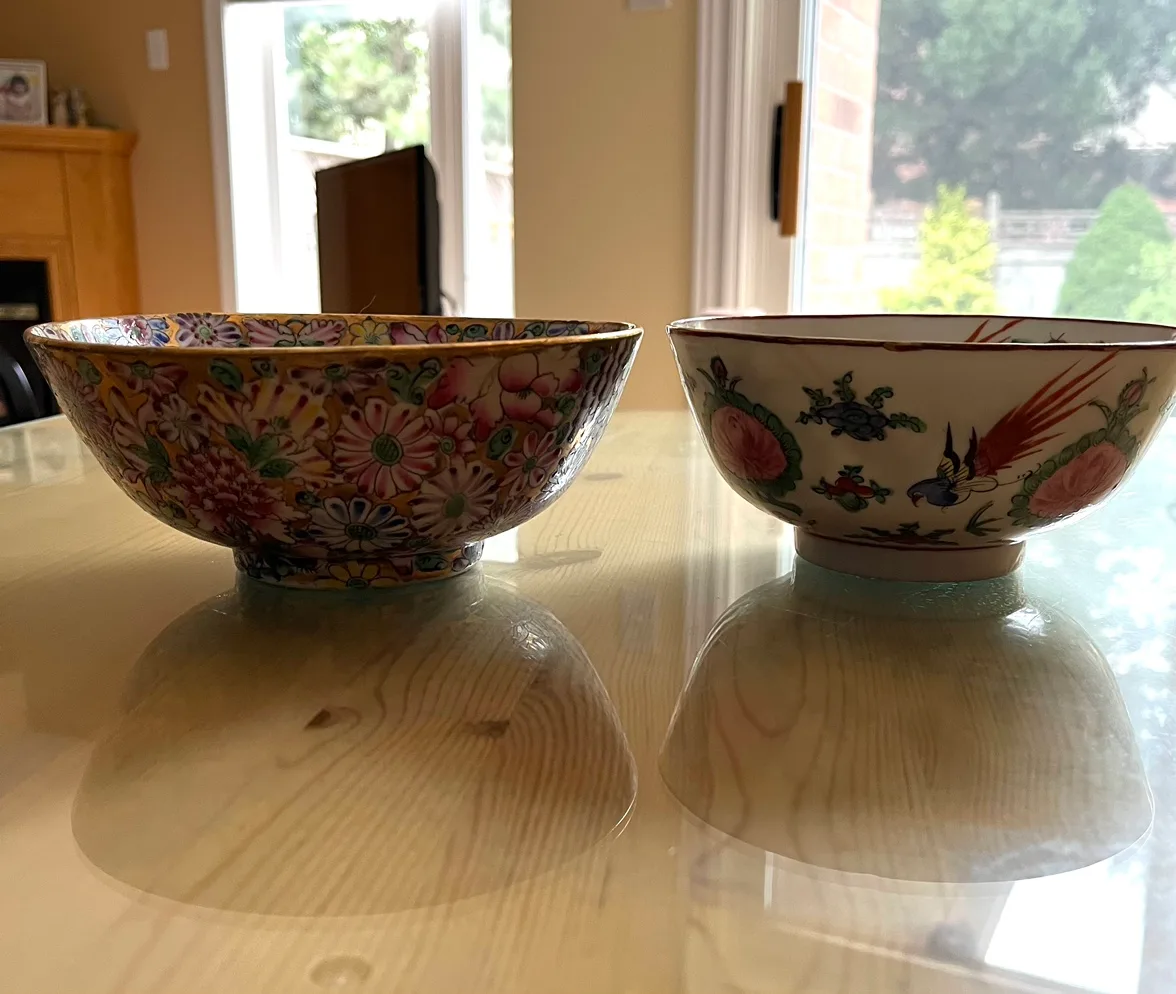 2 Vintage Chinese Porcelain Bowls thumbnail
