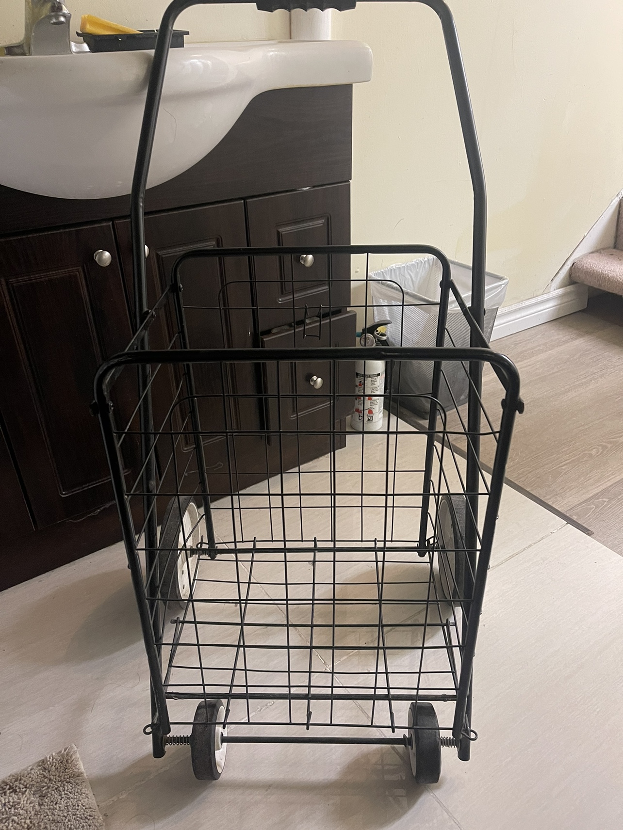 Black Metal Folding Cart