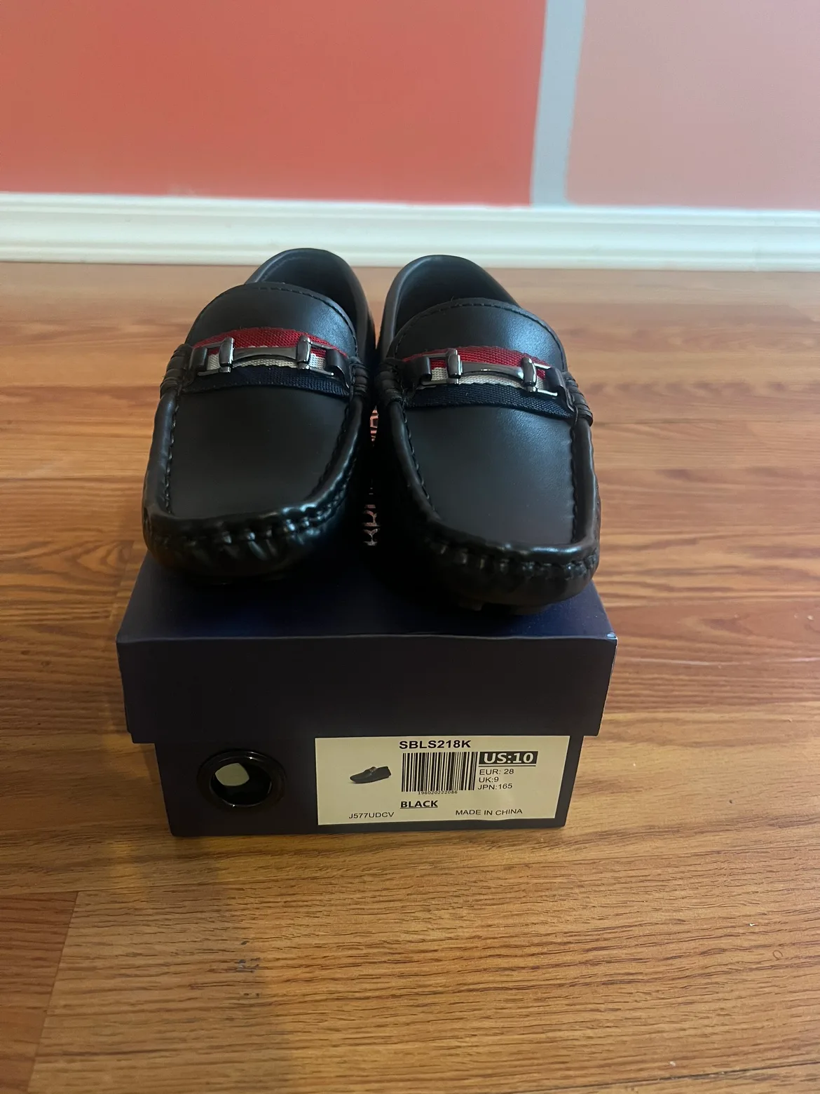 Boys Black Leather Loafers