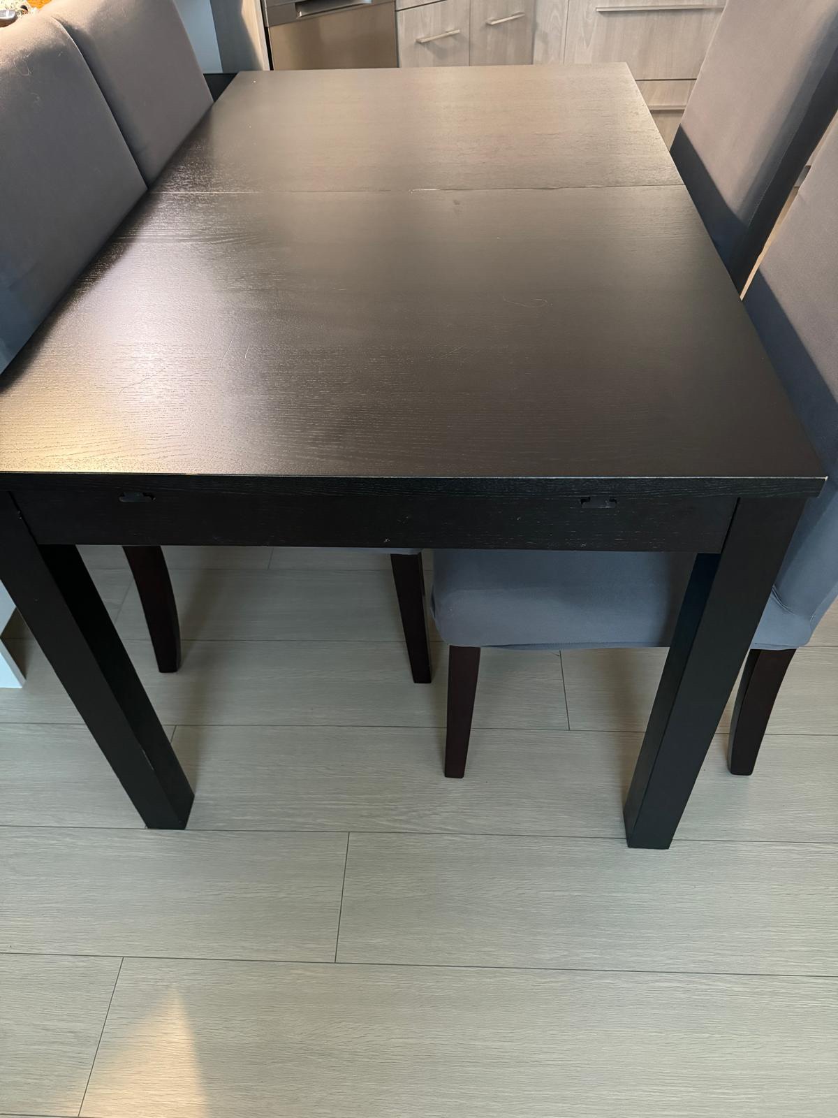 Black Extendable Dining Table and 6 chairs - photo 2